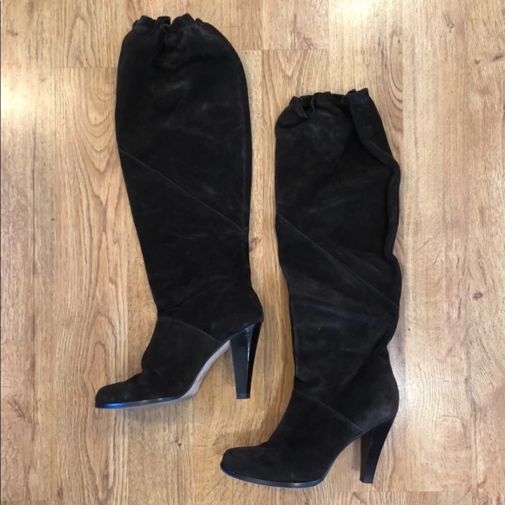 Women’s over the knee brown suede boots